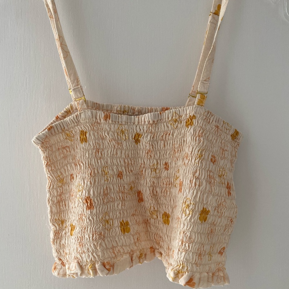 Yireh x Mahina Made Cropped Shirred Bandeau Top Size Medium